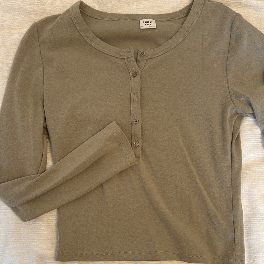 Sunday Best Olive Long Sleeve Tee
